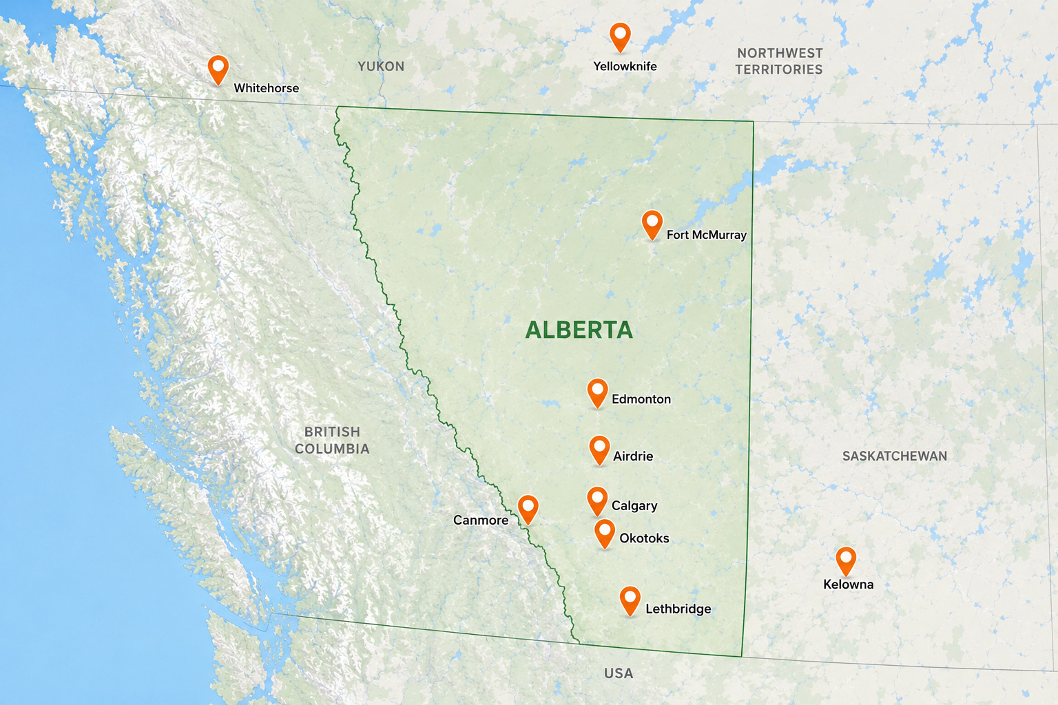 Project locations map